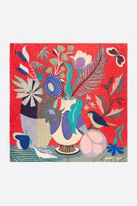 Pa&ntilde;uelo bodeg&oacute;n puntillista rojo