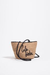 Bolsa capazo peque&ntilde;a rafia natural