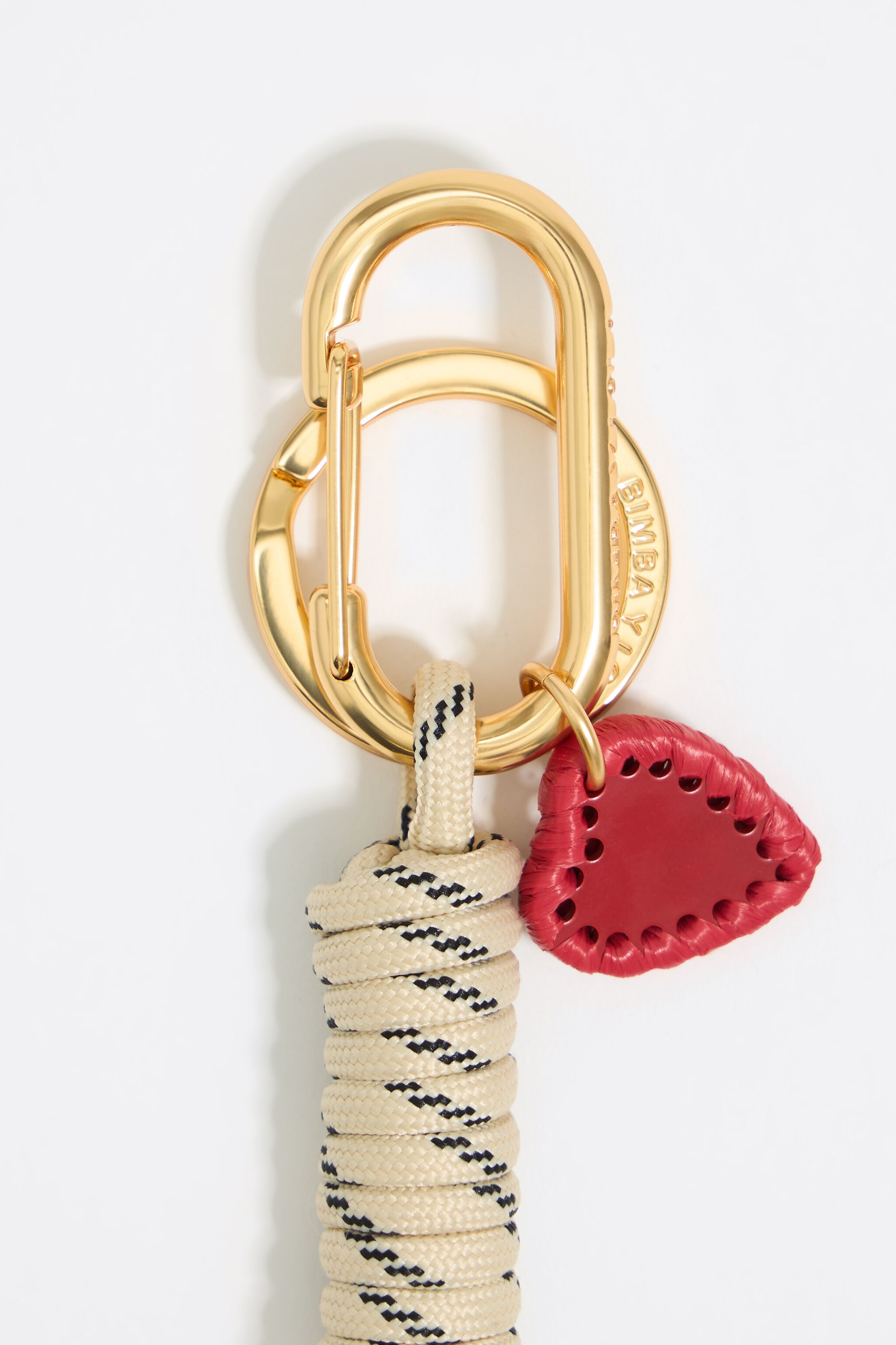 Green rope heart key ring