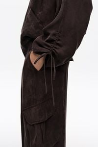 Washed black fluid cargo trousers