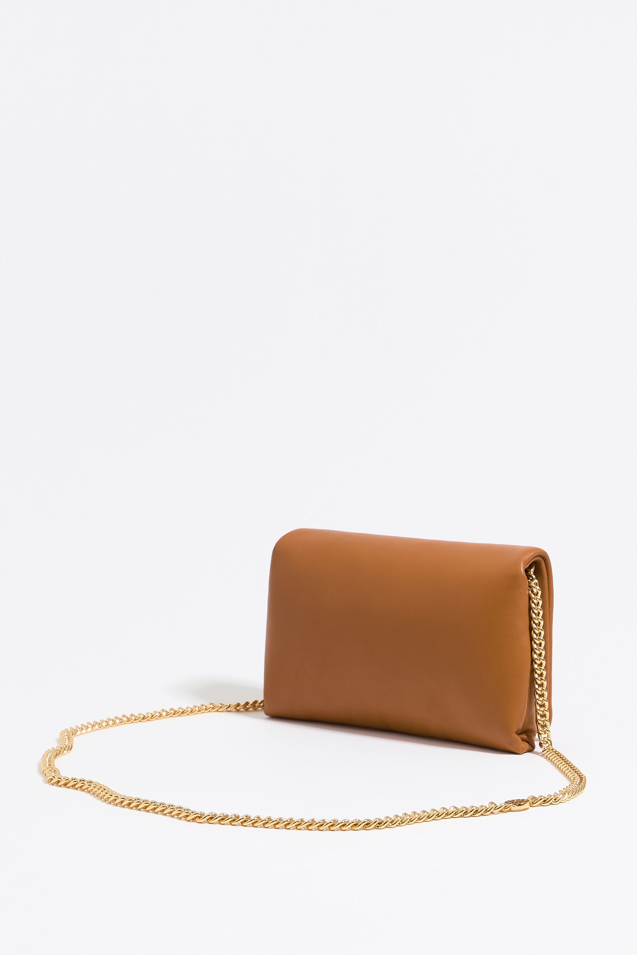 XS tan nappa leather crossbody bag