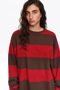 Oversize red striped T-shirt
