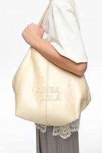 Bolsa de hombro grande marfil