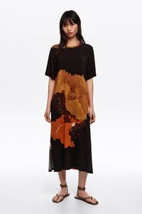 Vestido camiseta midi fluido Blot negro