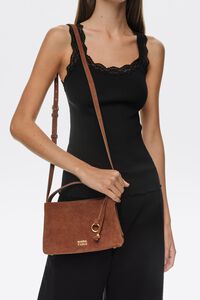 Bolsa hobo Chihuahua mini piel casta&ntilde;a