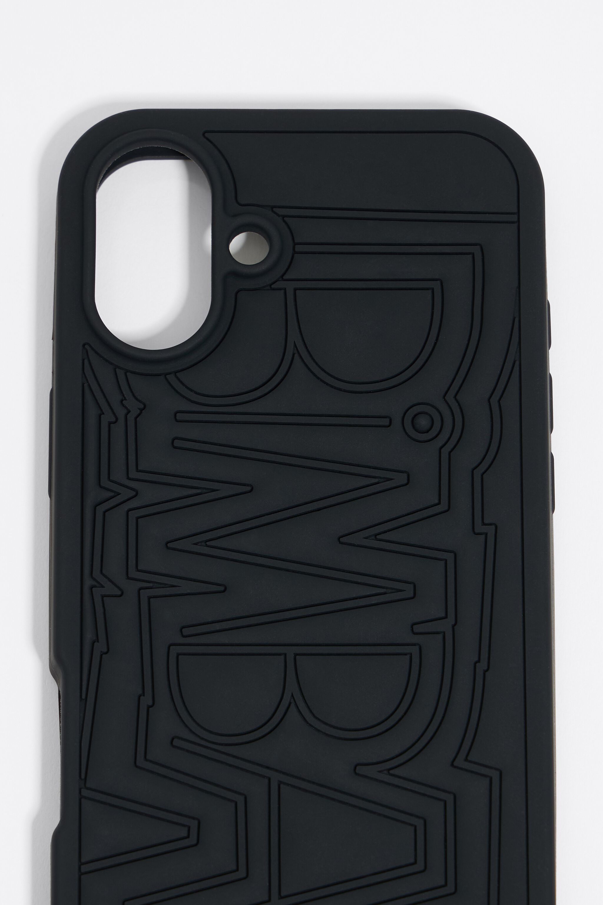 Black silicone iPhone 16 Plus case