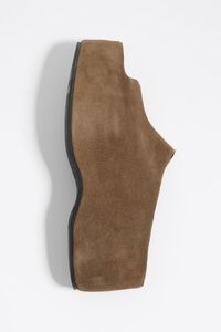 Sandalia plataforma alta piel oliva