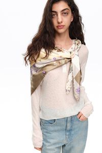 Pa&ntilde;uelo patchwork romantic flowers crema