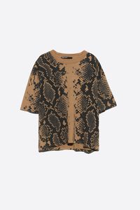 Camiseta de algod&oacute;n snake ocre