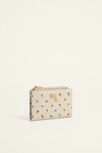 Cartera compacta piel tulip mini marfil oscuro