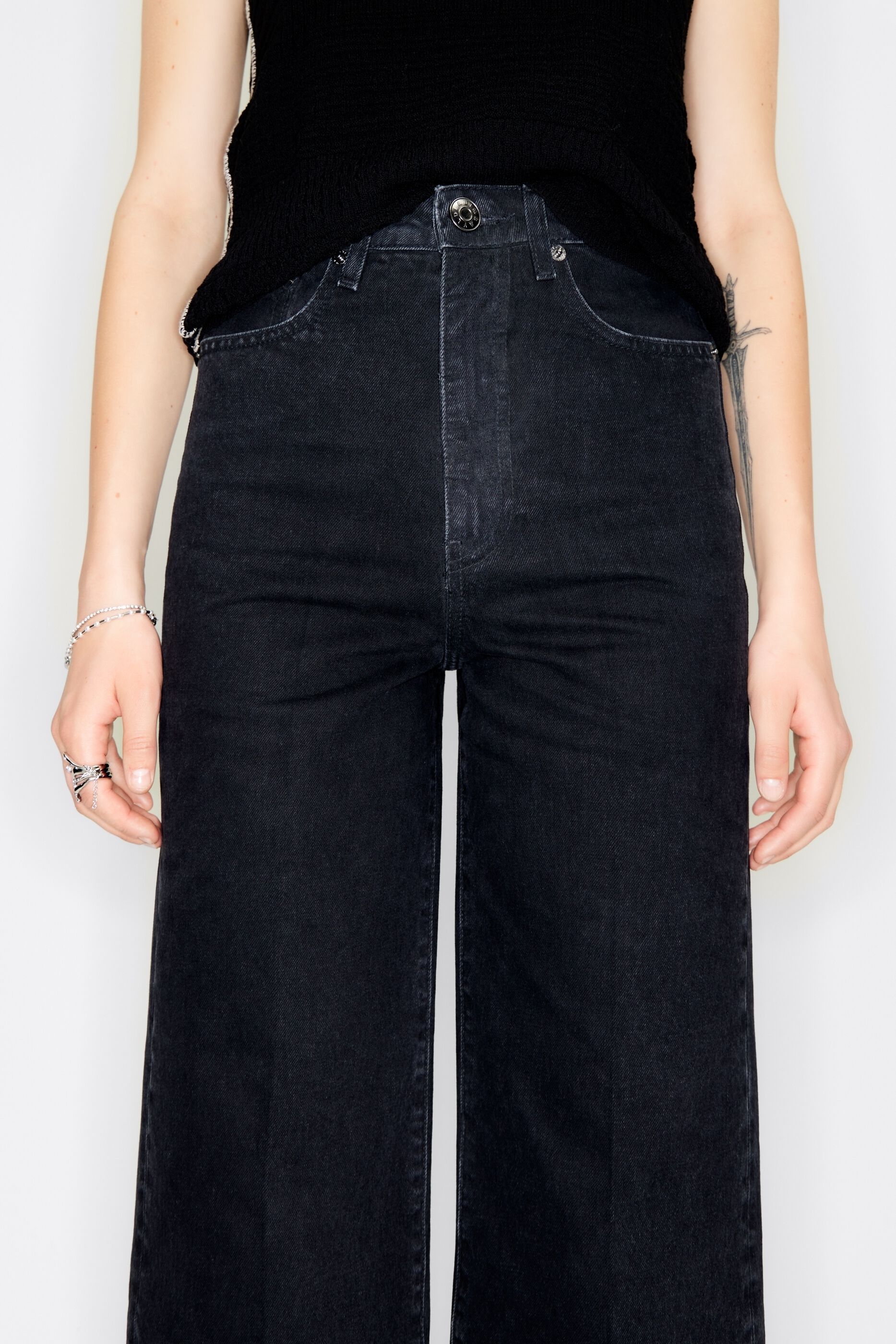 Jeans 2025 culotte negro