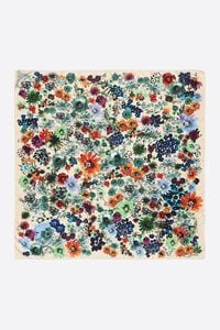 Watercolor floral scarf ivory