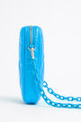 Metallic blue leather padded mini bag Metallic blue leather padded mini bag