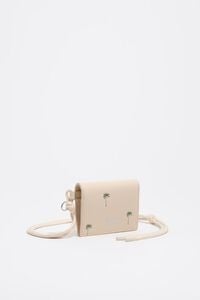 Tarjetero-monedero piel Palms arena