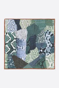 Pa&ntilde;uelo patchwork piel serpiente aquamarina