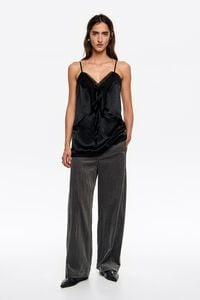 Pantalón barrel pana gris plomo