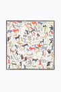 Light grey art brut animal scarf Light grey art brut animal scarf