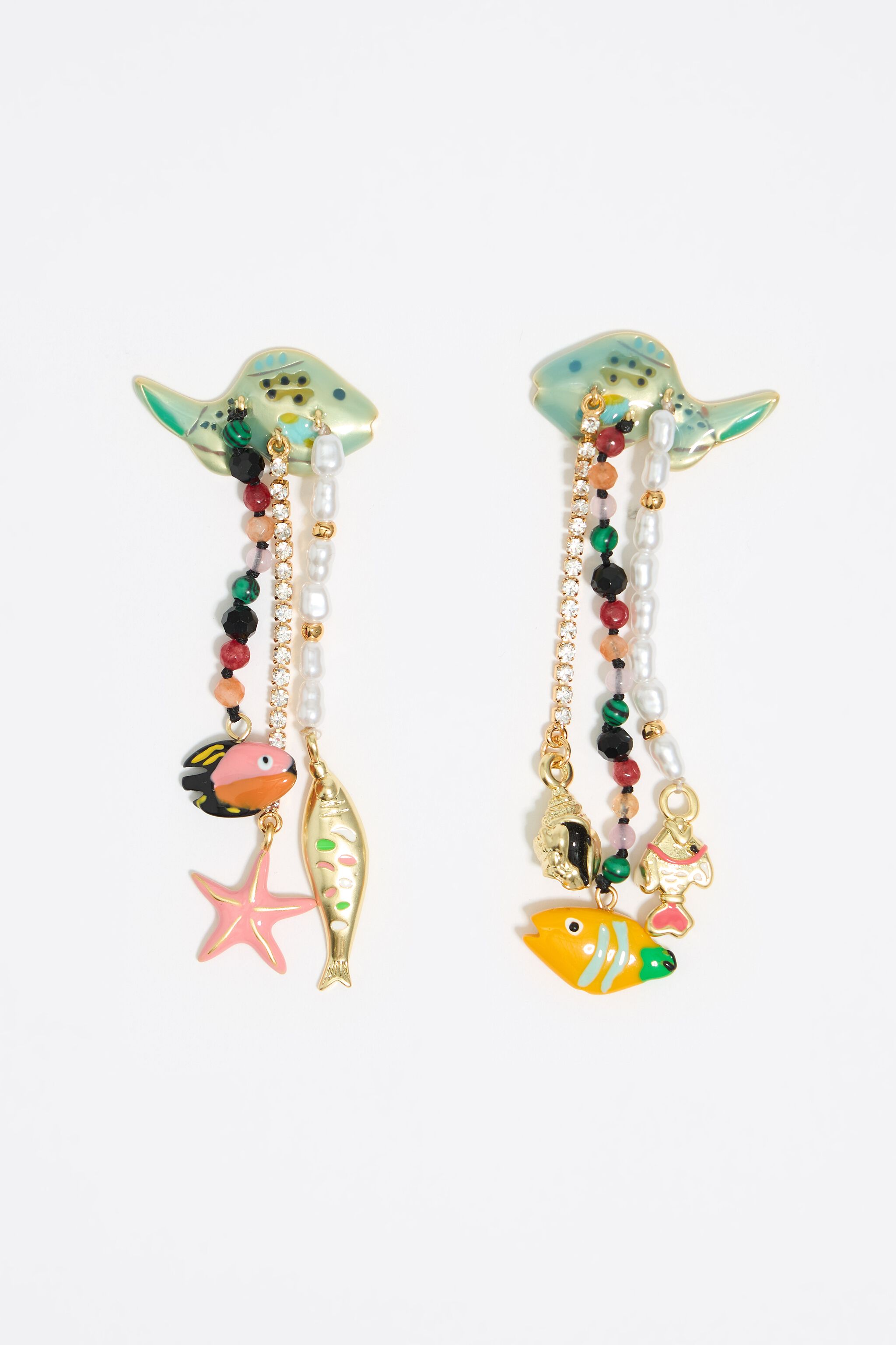 【BIMBA Y LOLA】クロコダイルピアス Gold letter Y heart hoop earrings
