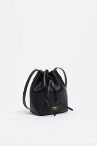 Small black leather Carlino bucket bag Small black leather Carlino bucket bag
