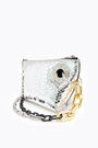 Silver leather trapezium minibag Silver leather trapezium minibag