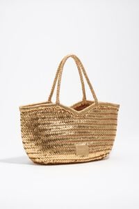 Bolsa shopper grande trenzado piel oro