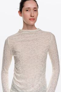 Camiseta jacquard lana marfil