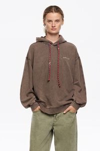 Brown floral logo hoodie