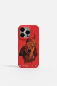 Funda r&iacute;gida iPhone 16 Pro teckel roja