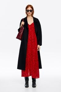 Vestido doble tirante cordones Cheeta Dots rojo