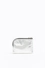 S silver nylon curved coin purse S silver nylon curved coin purse