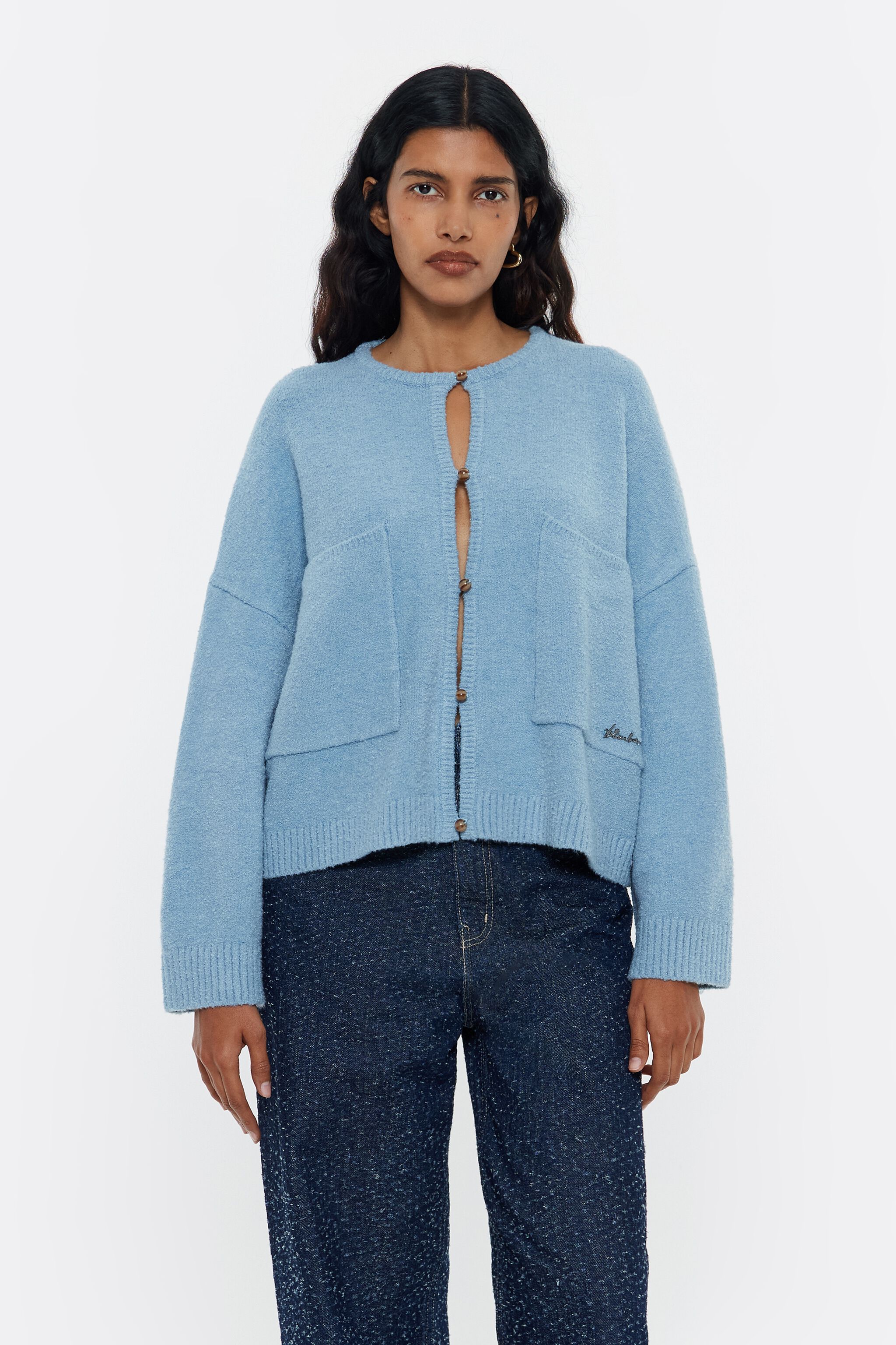 Teal blue cardigan discount
