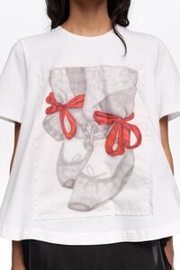 Camiseta l&iacute;nea A logo bailarinas blanco