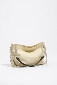 Medium pale yellow leather shoulder bag