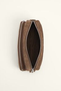 Estuche Pocket algod&oacute;n y piel caqui oscuro