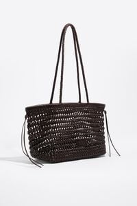 Bolsa shopper grande trenzada piel caf&eacute; oscuro