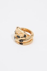 Anillo serpiente espiral dorado