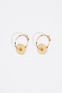 Medium ivory enamel logo hoop earrings