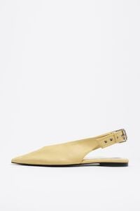 Zapatilla destalonada piel amarilla