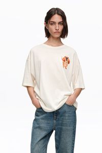 Camiseta logo teckel marfil