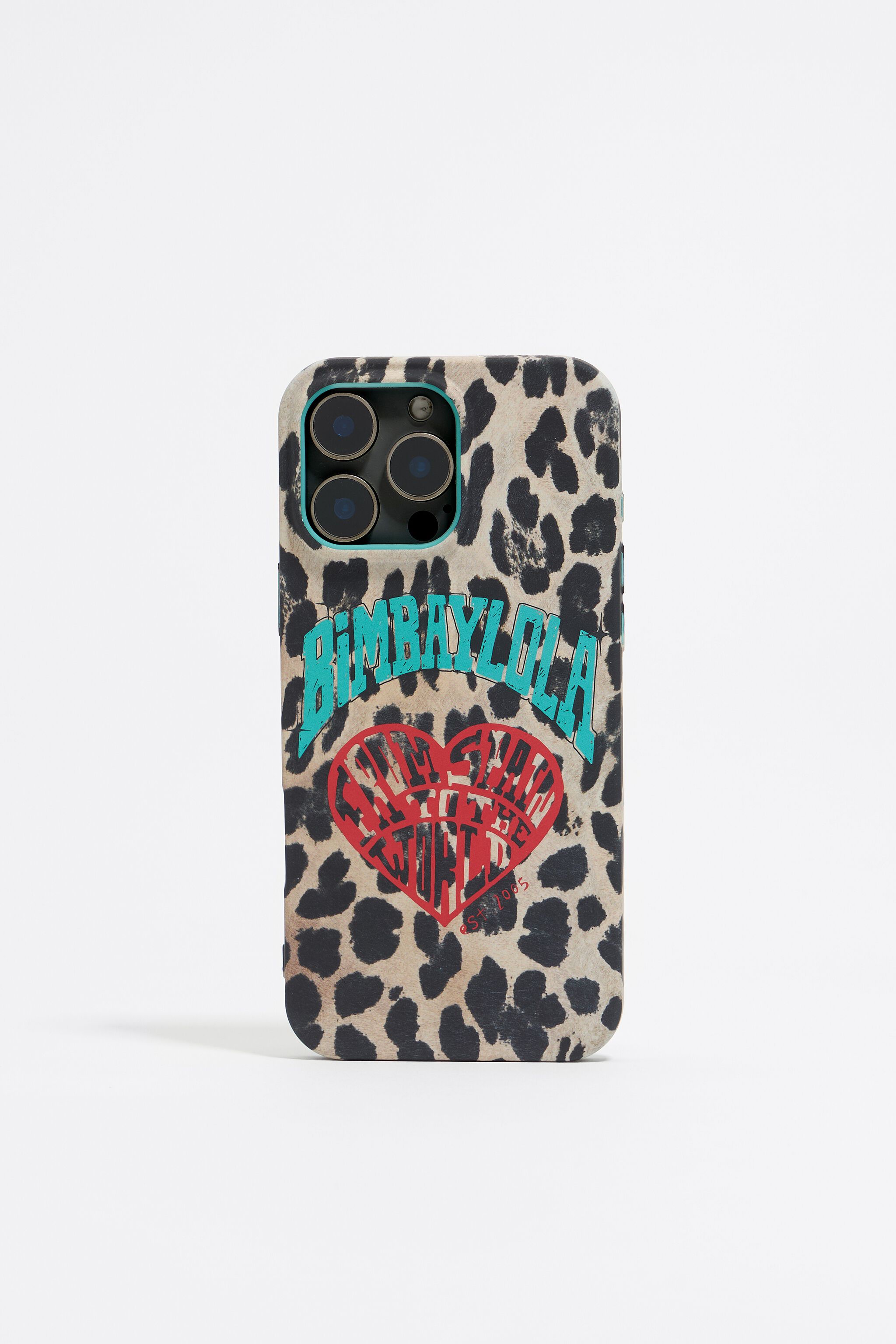【BIMBA Y LOLA】レオパ柄スマホケース/iPhone 14 Leopard heart iPhone 14 Pro Max case