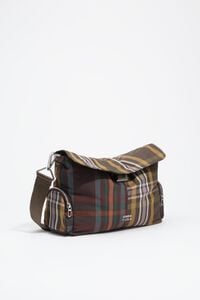 Bolsa Pocket solapa grande tart&aacute;n chocolate verde