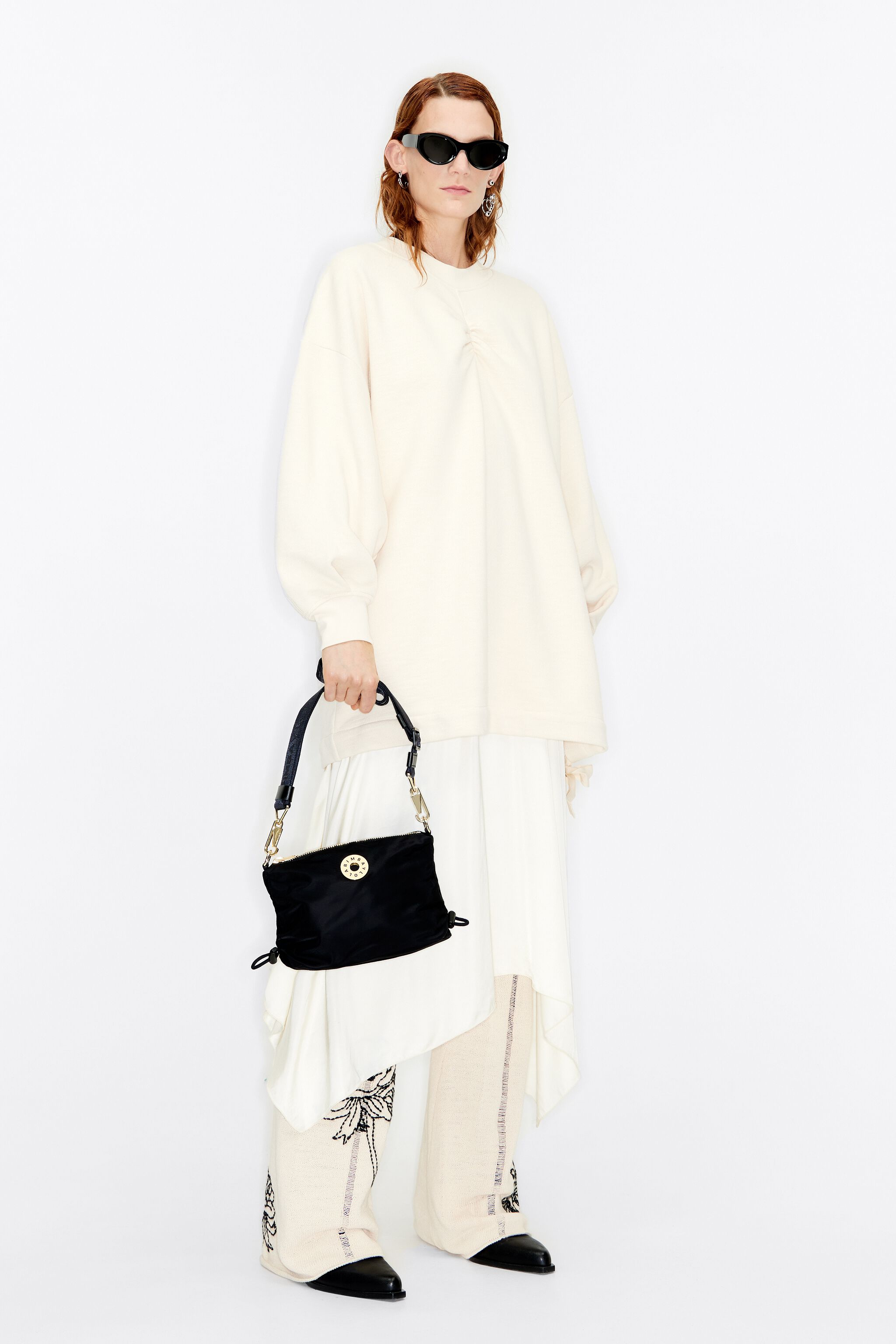 Gathered crossbody top bag