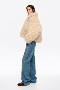 Short ivory fur coat