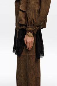 Pulsera sol textura dorado cepillado