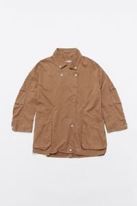 Gabardina corta fluida camel