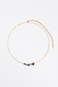 Collar cristales y cadena dorado