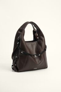 Medium brown leather Paper bag