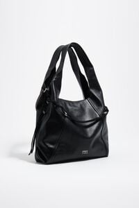 Bolsa de hombro Paper grande piel negra