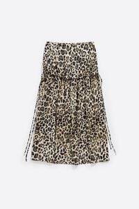 Falda l&iacute;nea A Leopard beige