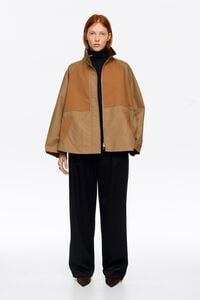 Gabardina bicolor línea A caqui